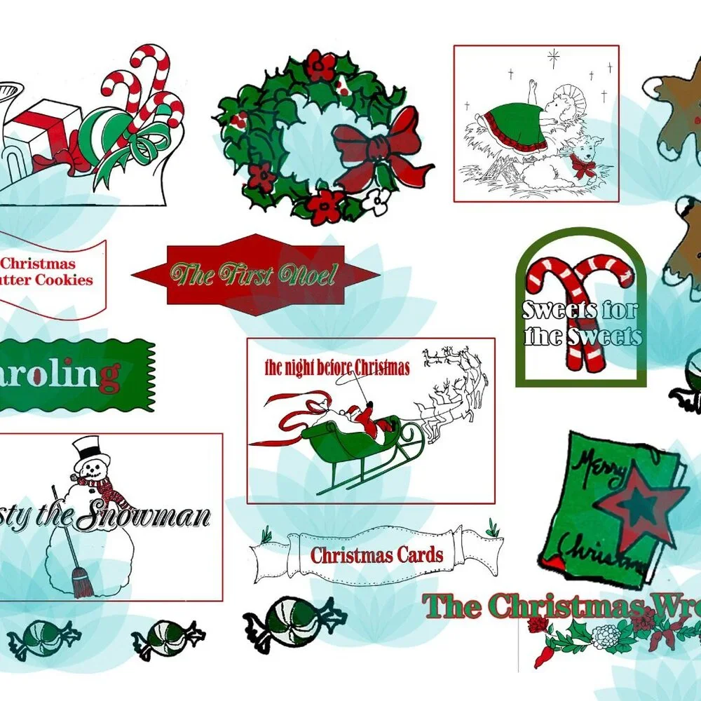 Lot 50 Christmas Die Cuts Unique Junk Journal Scrapbooking Supplies Ephemera u
